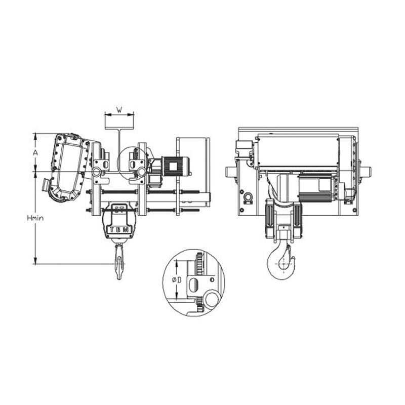 SHA8 matalakorkoinen sähköinen vaijerinostin